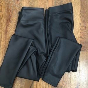 Set of 2 Black Faux leather Leggings